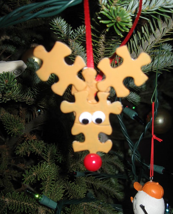 Ornaments with puzzle pieces