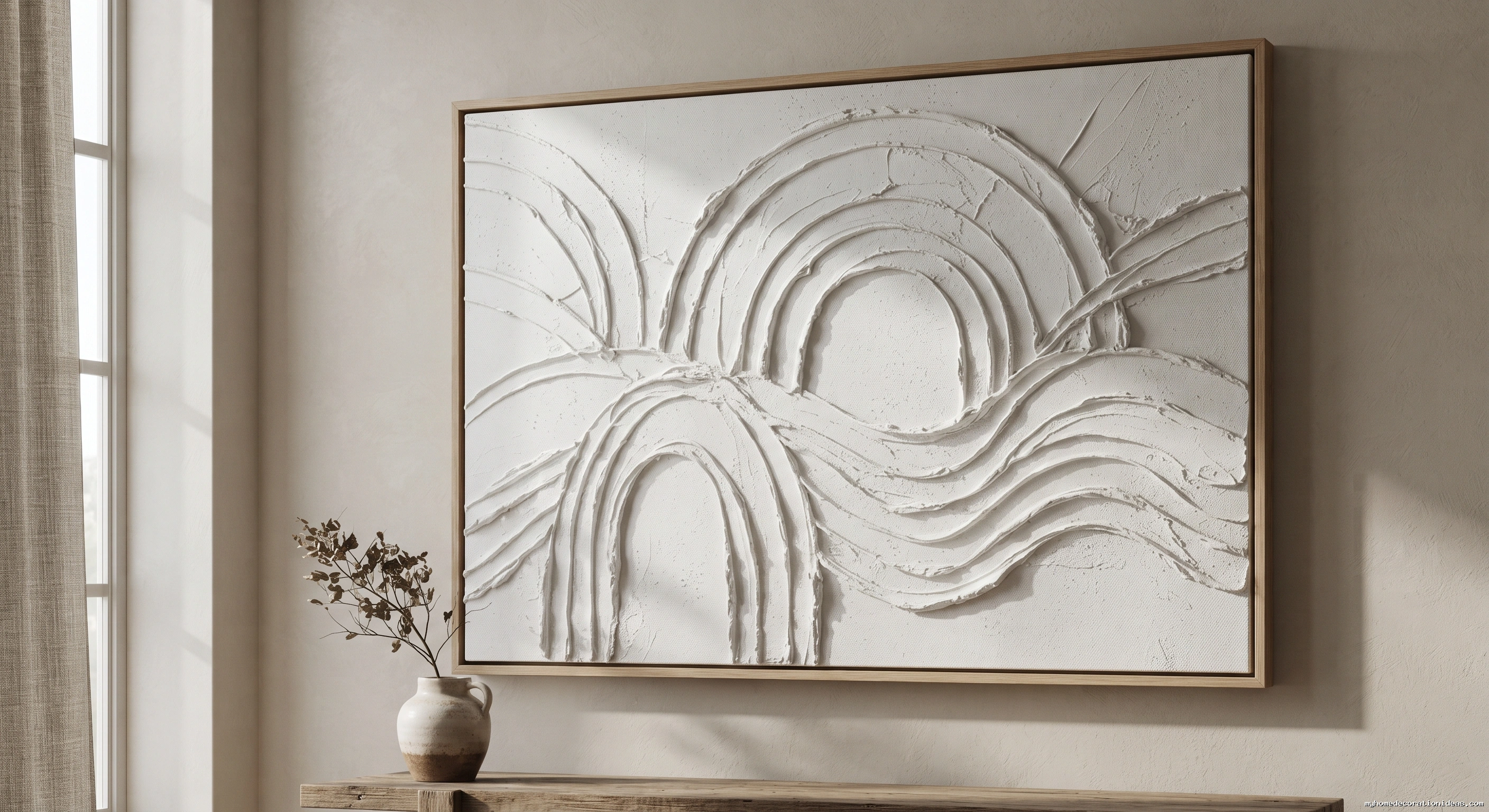 1. Plaster Style Textured Canvas Art