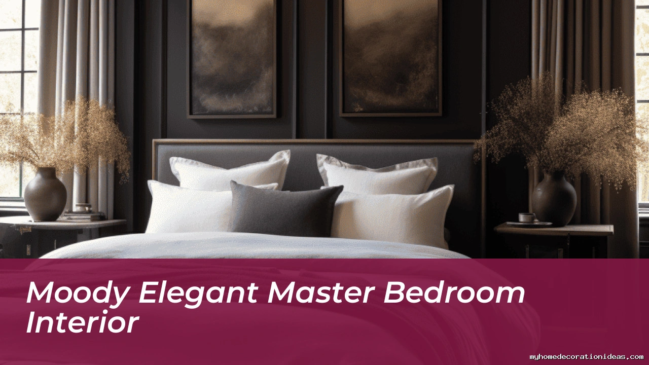Moody Elegant Master Bedroom Interior